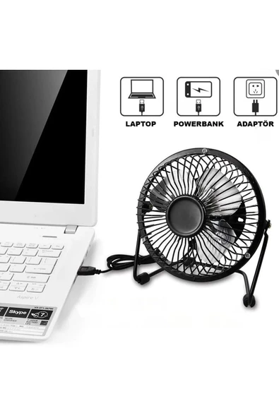 MYNONEV Masa Üstü Klima Usb Girişli Metal Serinletici Mini Vantilatör Fan - 2