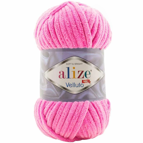 Alize Velluto Kadife Örgü İpi 121 Pembe Rengi