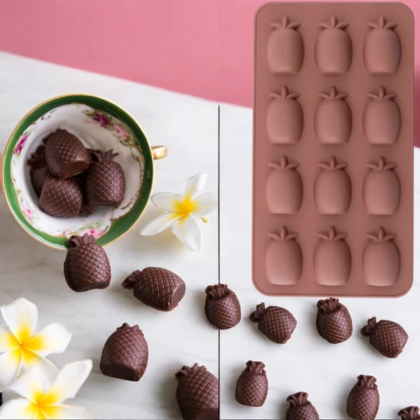 Silikon Ananas Buzluk ve Çikolata Kalıbı - Resim 4