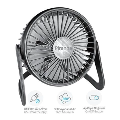 Piranha 5566 USB'den Güç Almalı 360° Ayarlanabilir Masaüstü Mini Vanti