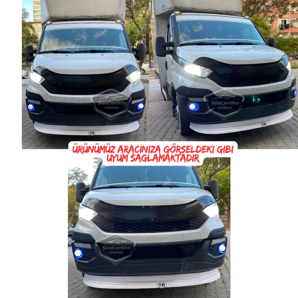 Iveco Daily Uyumlu Üniversal Mercekli Angel Sis Farı Metal Su Geçirmez 76 mm Buz Mavi Halkalı Gündüz Farı Angel Eyes 2 Adet - 3