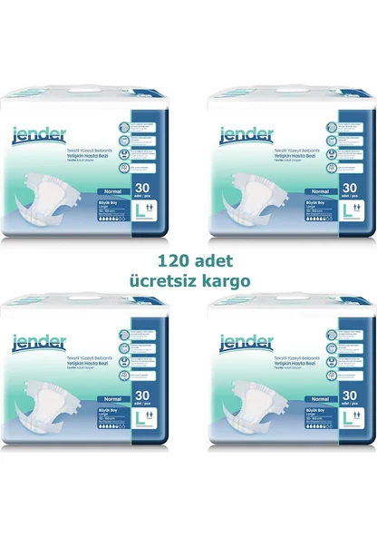 Jender Belbantlı 5.5 Damla Büyük Boy (L) 30'lu 4 Paket Hasta Bezi 120 Adet