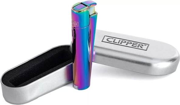 Clipper Özel Kutusunda Rüzgardan Etkilenmez Jet Alev Metal Çakmak - ICY - 3
