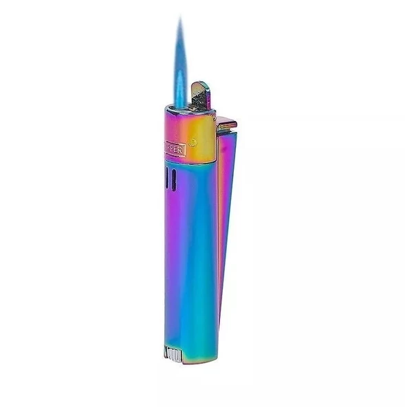 Clipper Özel Kutusunda Rüzgardan Etkilenmez Jet Alev Metal Çakmak - ICY - 2