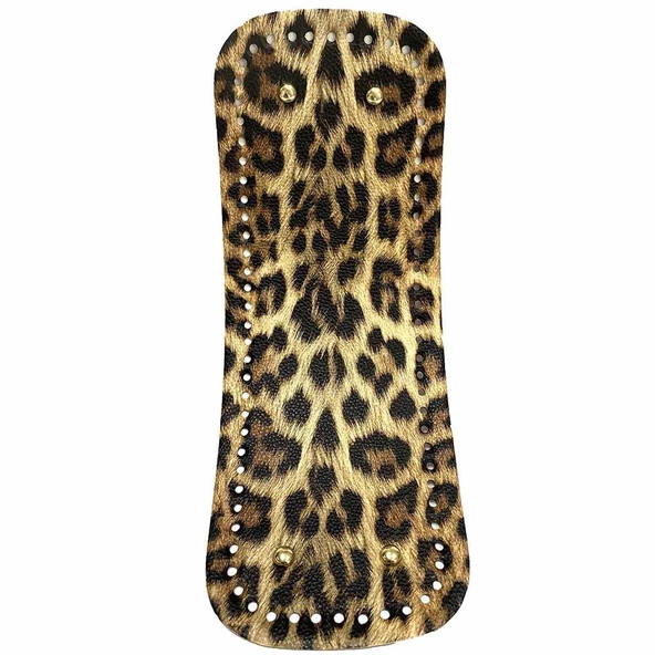 Desenli Deri Çanta Tabanı Deri ( 12x30 Cm ) Leopar