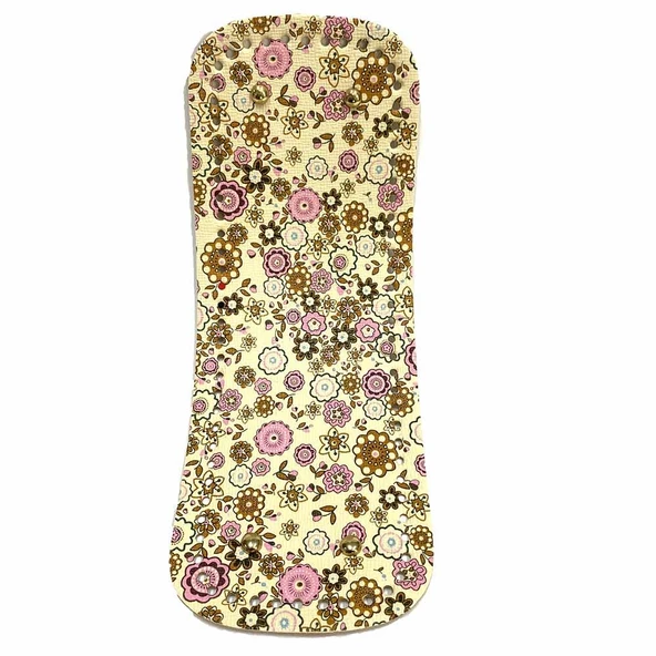 Desenli Deri Çanta Tabanı Deri ( 12x30 Cm ) Çiçekli