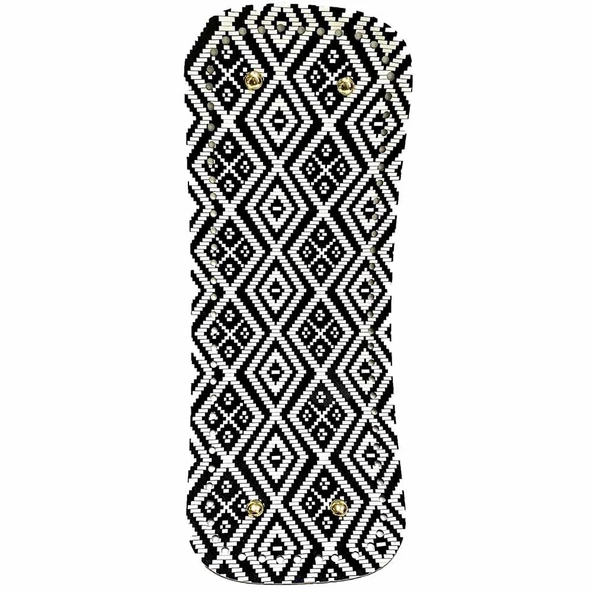 Desenli Deri Çanta Tabanı Deri ( 12x30 Cm ) Siyah Mozaik