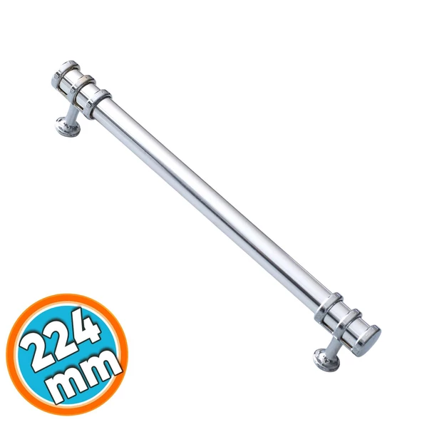 Mobilya Kulp 224 mm Krom Metal Mutfak Çekmece Dolap Kapak Kulpları Dolabı Kulbu Kulpu 22.4 cm - 1