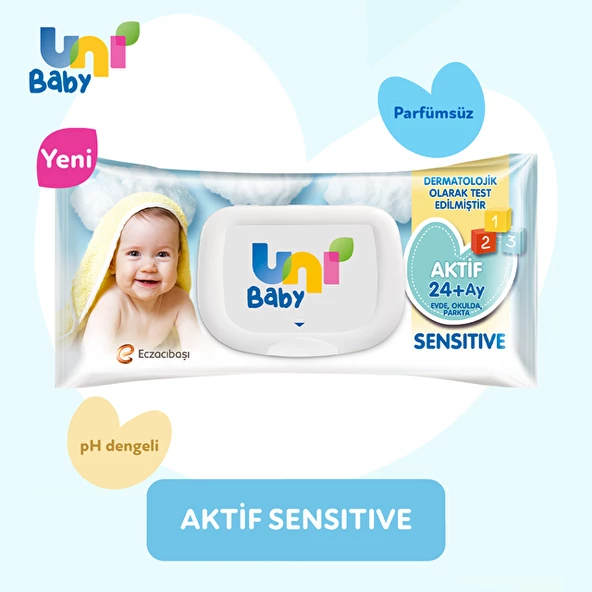 Uni Baby Aktif Sensitive Islak Mendil 90x9 810 Yaprak