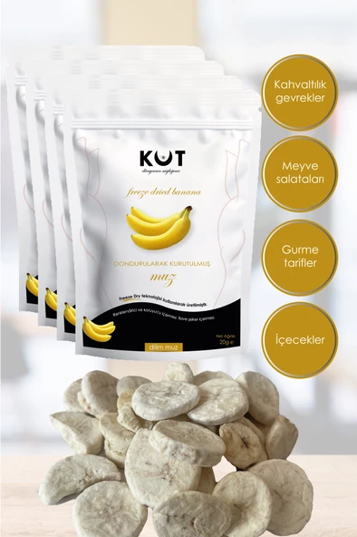 MUZ Dondurularak Kurutulmuş (Freeze Dried) Dilim Muz, 20 Gram x 4 Paket - 2