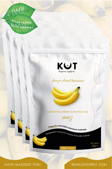 MUZ Dondurularak Kurutulmuş (Freeze Dried) Dilim Muz, 20 Gram x 4 Paket - 3