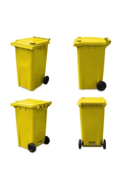 SARI Plastik Çöp Konteyneri 240 Litre Konteyner - A+ Isıya Karşı Dayanıklı Malzeme - SARI - 4