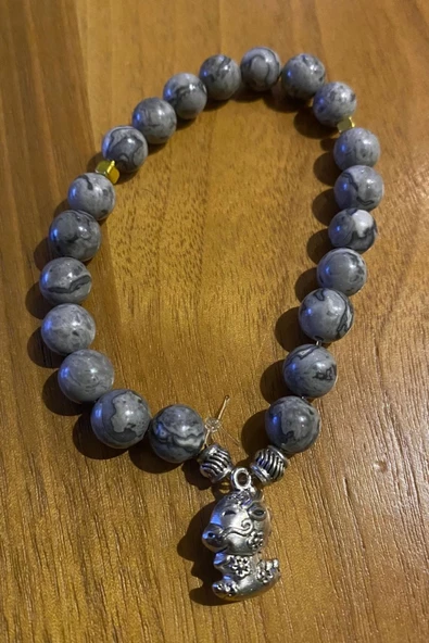 Çİn Takvimi Burçları Çharm Jasper Doğal Taş Bileklik Hand Made El İşi Feng Shui Ejderha Yılı Koruyucu Hayvan Dragon Ejde - 6