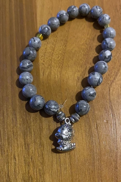 Çİn Takvimi Burçları Çharm Jasper Doğal Taş Bileklik Hand Made El İşi Feng Shui Ejderha Yılı Koruyucu Hayvan Dragon Ejde - 4