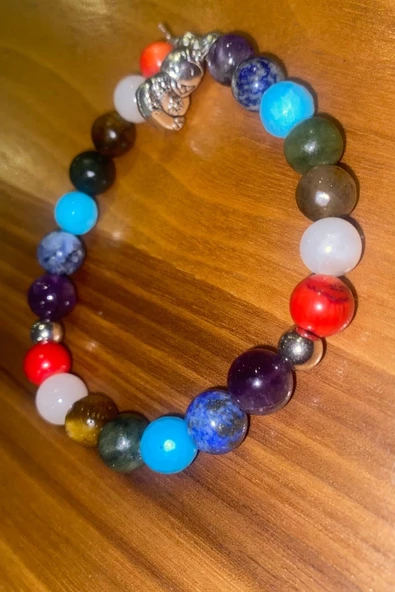Çİn Takvimi Burçları Çharm 7 Çakra Doğal Taş Bileklik Hand Made El İşi Feng Shui Ejderha Yılı Koruyucu Hayvan Snake Yıla - 4