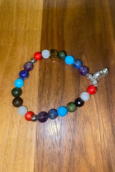 Çİn Takvimi Burçları Çharm 7 Çakra Doğal Taş Bileklik Hand Made El İşi Feng Shui Ejderha Yılı Koruyucu Hayvan Snake Yıla - 6