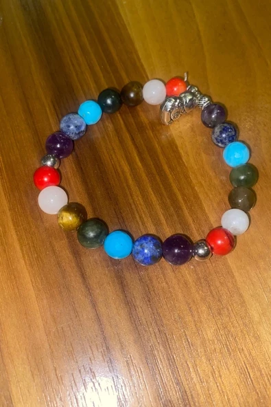 Çİn Takvimi Burçları Çharm 7 Çakra Doğal Taş Bileklik Hand Made El İşi Feng Shui Ejderha Yılı Koruyucu Hayvan Snake Yıla - 5