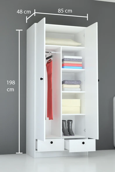 Mobilique  Atina Gardırop Beyaz - Resim 3