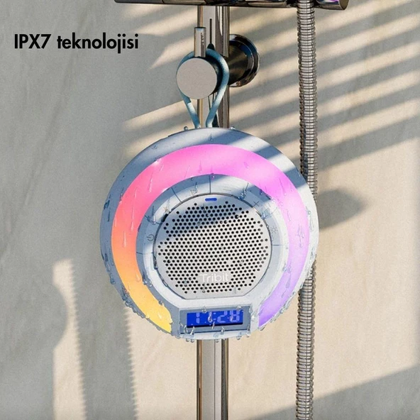 Tribit AquaEase IPX7 Su Geçirmez, 18 Saat Oynatma Süresi Dahili Mikrofon Işıklı Hoparlör Mavi - 5