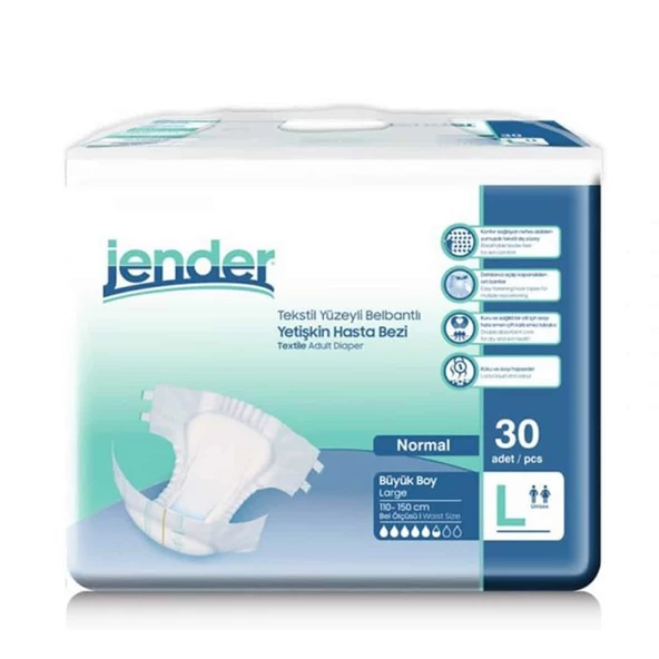 Jender Hasta Bezi Belbantlı Large 30'lu Paket