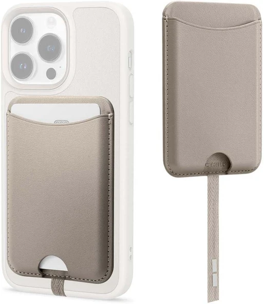 Spigen Ciel by Cyrill MagSafe iPhone 14 / iPhone 13 / iPhone 12 Serisi için Cüzdan Kajuk Mag Cream - AFA05260