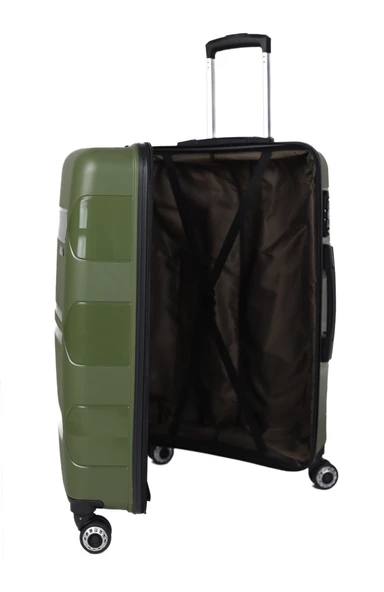 Hotowa Gold PP Valiz 8011 Haki Yeşil TSA Kilitli İkili Set - 4