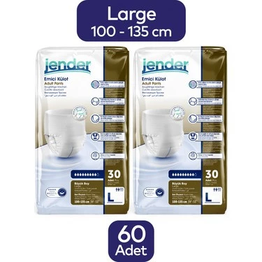 Jender Emici Külot Large Büyük Boy 30'lu 2 Paket 60 Adet