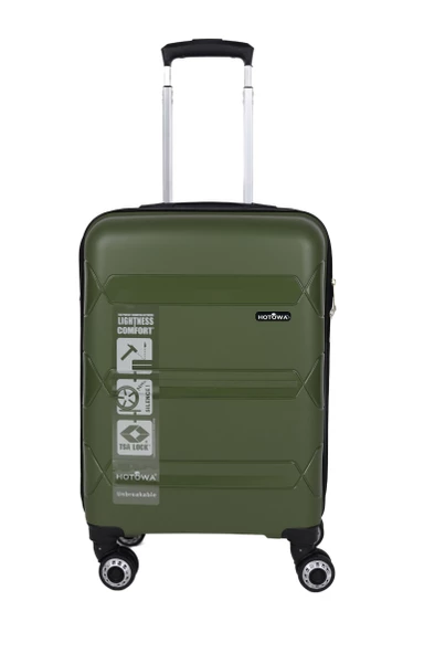 Hotowa Gold PP Valiz 8011 Haki Yeşil TSA Kilitli Üçlü Set - 4