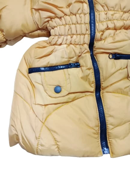 uğurböceğiçocuk Bygazi Bel Büzgülü Cepli Kapşonlu Kız Mont 5012 - 6