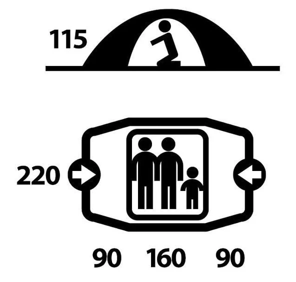 HUSKY BURTON YESIL 2+1 KISILIK CADIR - Resim 2