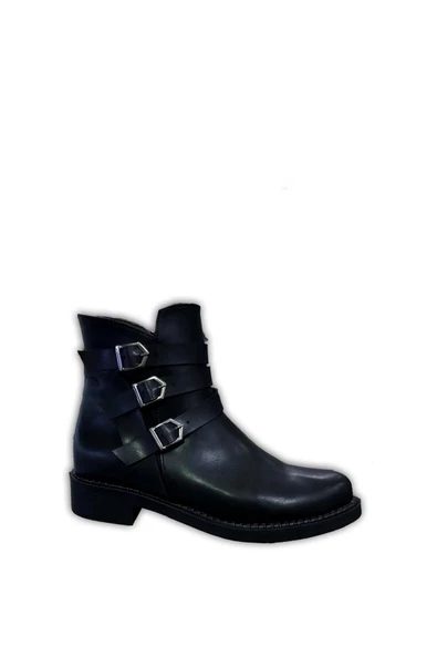 Kadın Kısa Vizon Siyah Bot - Resim 4