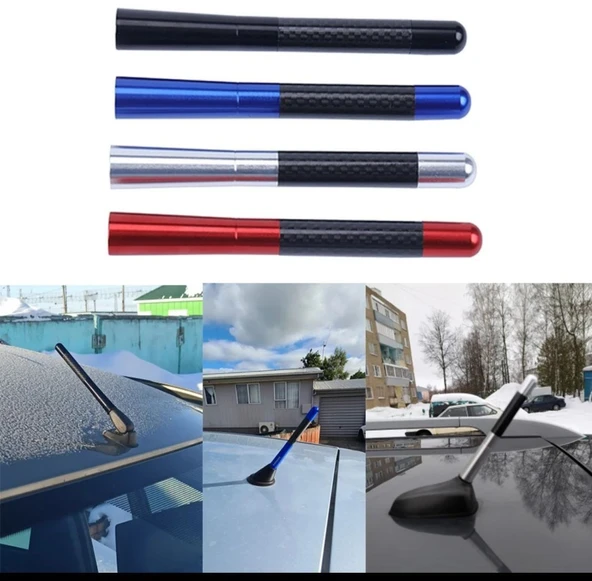 Karbon Fiber Desenli Çubuk Anten Oto Radyo Anteni