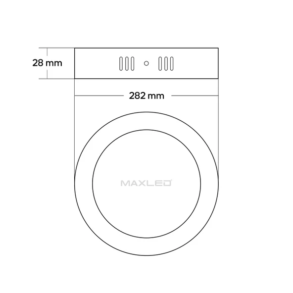 Sıva Üstü Yuvarlak LED Panel Beyaz Kasa - 24W 4000K - Maxled MX-1046N