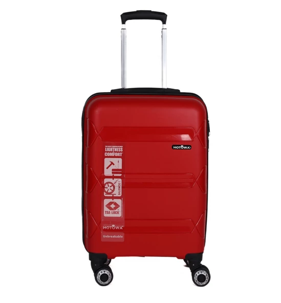 Hotowa Gold PP Valiz 8011 Kırmızı TSA Kilitli Üçlü Set - 4