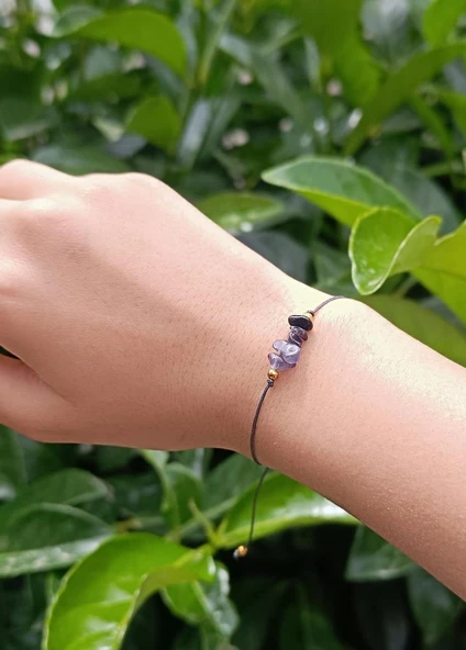 Bileklik Doğal Taş Bileklik Biyotit Ayarlanabilir Kadın Bileklik Çakra Yogo - Resim 2