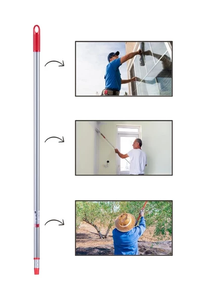 Flora Teleskopik Uzatmalı Metal Sırık Sap 2 Metre Yeni Tasarım - Resim 2