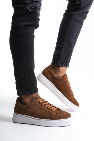 Erkek Hakiki Deri Kalın Taban Bağcıklı Tam Kalıp Günlük Spor Ayakkabı Sneaker - 10