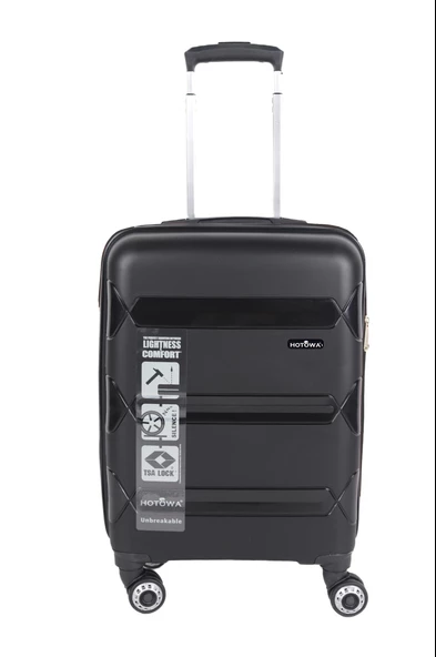 Hotowa Gold PP Valiz 8011 Siyah TSA Kilitli Üçlü Set - 4