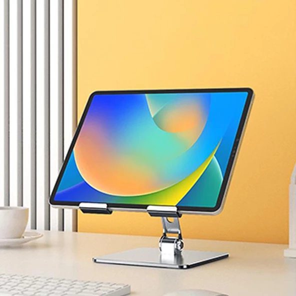 Polham Ful Metal Ultra Sağlam Masaüstü Telefon, Tablet ve Notebook Standı, Açı Ayarlı Kaymaz Stand - 4