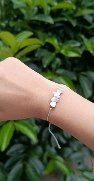 Bileklik Doğal Taş Bileklik Haylit Ayarlanabilir Kadın Kız Bileklik Çakra Yogo - Resim 2