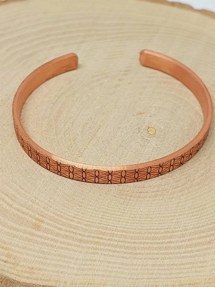 Motifli Bakır Bileklik (52566) - Resim 4