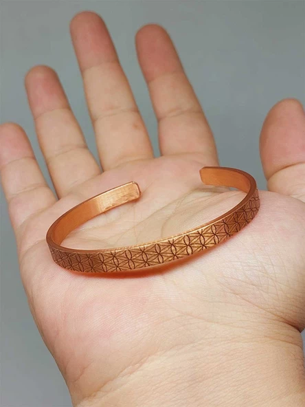 Motifli Bakır Bileklik (52566) - Resim 3