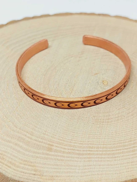 Motifli Bakır Bileklik (52560) - Resim 3