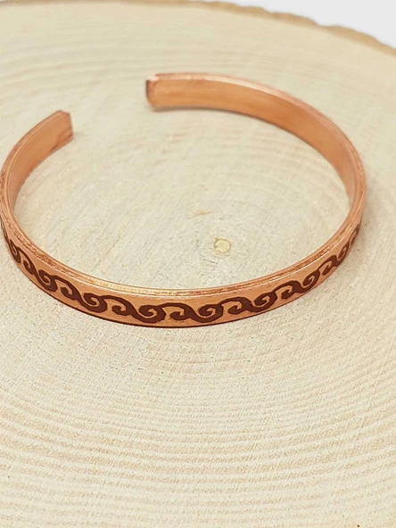Motifli Bakır Bileklik (52554) - Resim 4