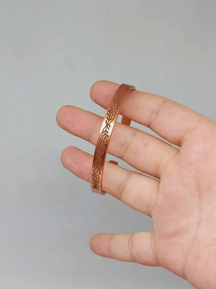 Motifli Bakır Bileklik (52546) - Resim 3