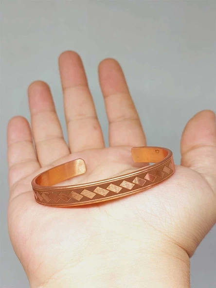 Motifli Bakır Bileklik (52540) - Resim 3