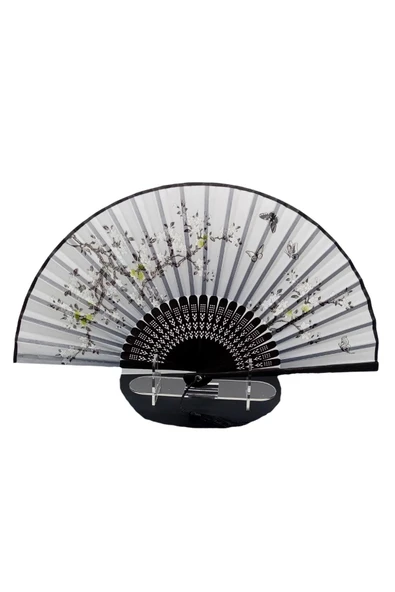 Japon Bambu Kumaş Yelpaze Çanta Boy Stant Hediyeli No.136 - 8