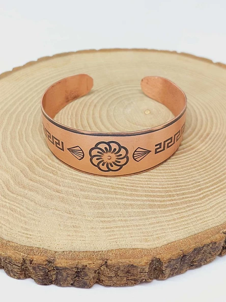 Çiçek Sembollü Bakır Bileklik (52644) - Resim 4