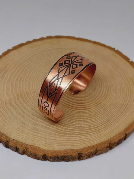 Sembollü Bakır Bileklik (52638) - Resim 3