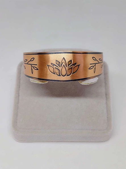 Lotus Sembollü Bakır Bileklik (52640) - Resim 2